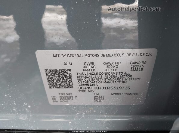 3GPKHXRJ1RS519715 2024 HONDA PROLOGUE Blue Engine compartment view