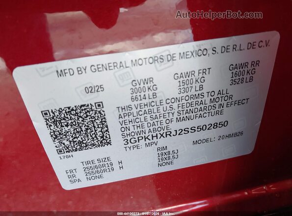 3GPKHXRJ2SS502850 2025 HONDA PROLOGUE Red Engine compartment view