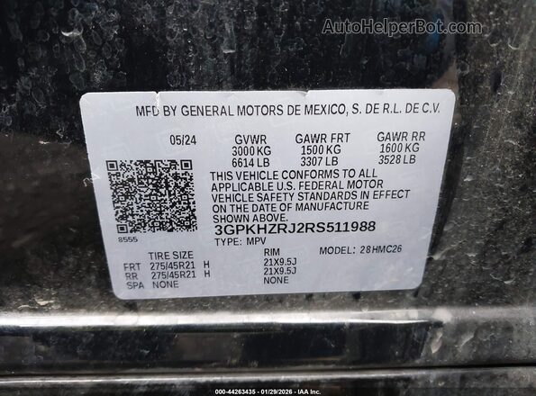 3GPKHZRJ2RS511988 2024 HONDA PROLOGUE Black Вид підкапотного простору