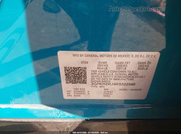 3GPKHZRJ4RS522569 2024 HONDA PROLOGUE Turquoise 