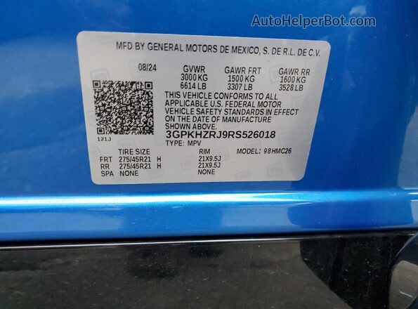 3GPKHZRJ9RS526018 2024 HONDA PROLOGUE Blue 