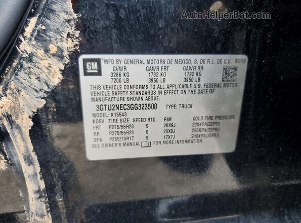 3GTU2NEC3GG323508 2016 GMC SIERRA Черный Вид подкапотного пространства