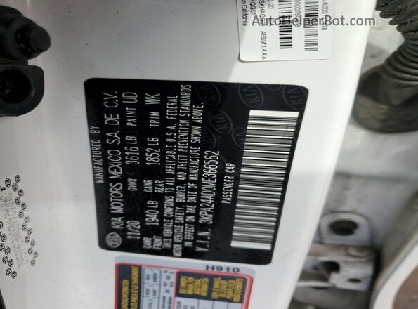 3KPA24AD0ME366562 2021 KIA RIO White Вид підкапотного простору