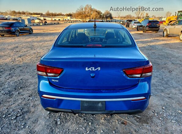 3KPA24AD2NE504376 2022 KIA RIO Blue უკანა ხედი