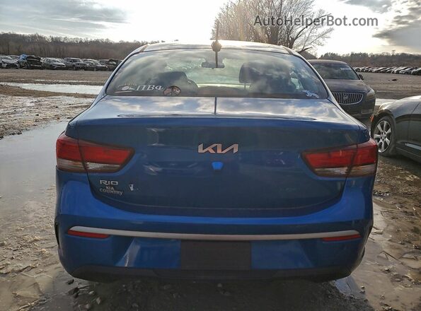 3KPA24AD5NE474497 2022 KIA RIO Blue უკანა ხედი