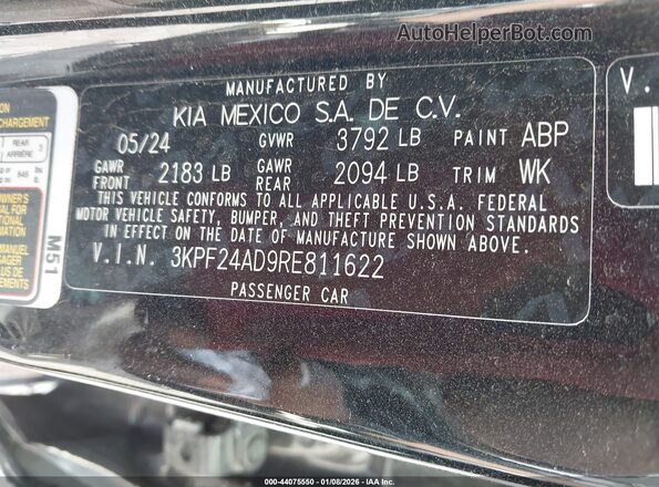 3KPF24AD9RE811622 2024 KIA FORTE Black Вид підкапотного простору