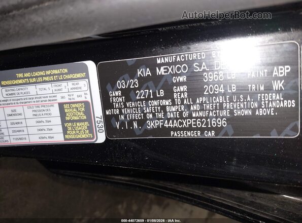 3KPF44ACXPE621696 2023 KIA FORTE Черный Вид подкапотного пространства
