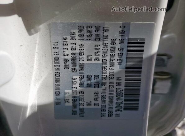 3MVDMADL1MM318727 2021 MAZDA CX-30 White VIN կոդի պիտակի տեսք