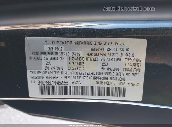 3MVDMBBL1NM452356 2022 MAZDA CX-30 Черный Вид подкапотного пространства