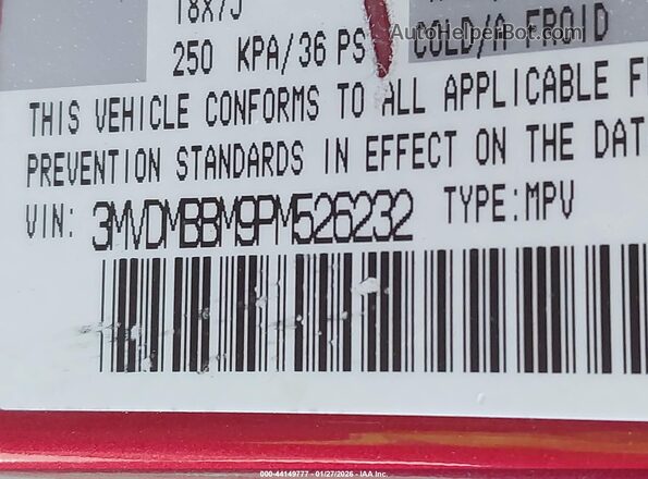 3MVDMBBM9PM526232 2023 MAZDA CX-30 Red Вид підкапотного простору