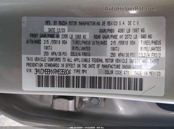 3MVDMBBMXRM635804 2024 MAZDA CX-30 Gray Շարժիչի բաժամունքի տեսք