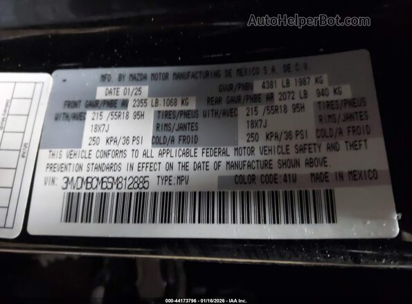 3MVDMBCM6SM812885 2025 MAZDA CX-30 Black ძრავის განყოფილების ხედი
