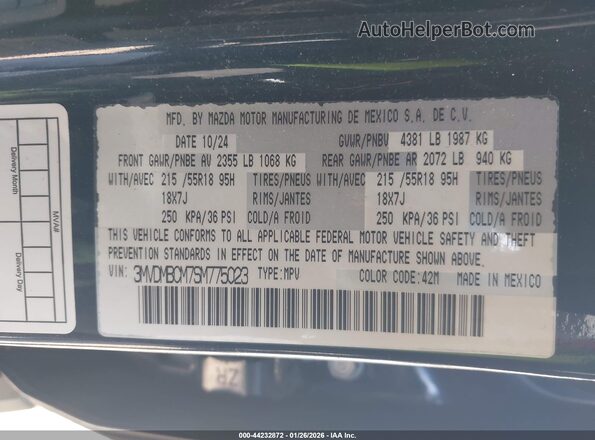 3MVDMBCM7SM775023 2025 MAZDA CX-30 Blue Շարժիչի բաժամունքի տեսք