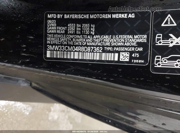 3MW33CM04R8D87362 2024 BMW 2 SERIES Black Widok komory silnika