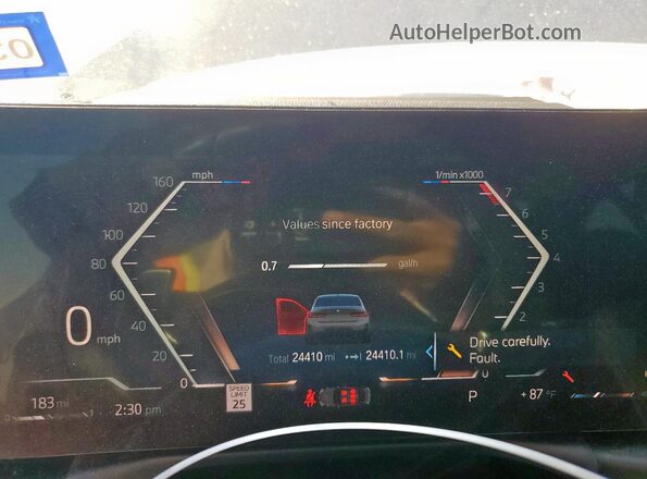 3MW49FS04P8D02069 2023 BMW M3 Silver ხელსაწყოთა პანელის ხედი