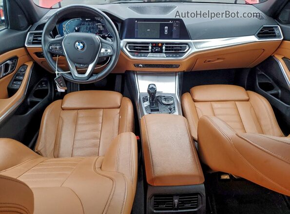 3MW5P7J02M8B49690 2021 BMW 3 SERIES Red Dashboard view