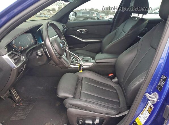 3MW5R7J04M8B98562 2021 BMW 3 SERIES Blue Вид салону спереду