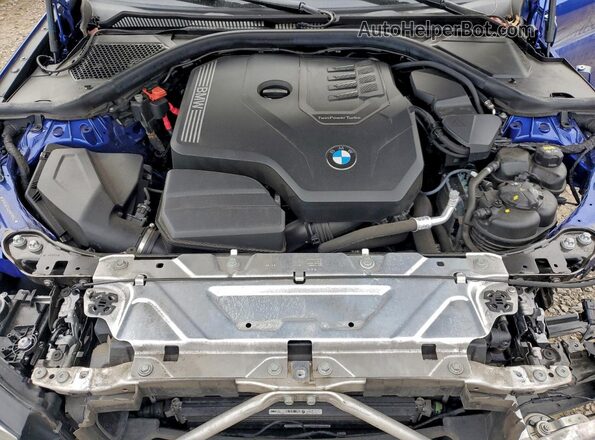 3MW5R7J04M8B98562 2021 BMW 3 SERIES Blue Вид задньої частини салону