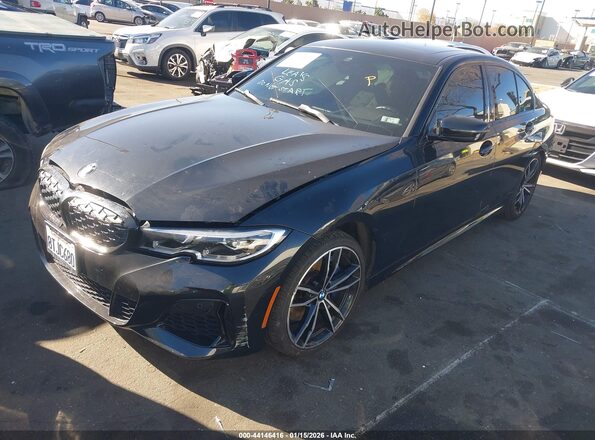 3MW5U7J09M8B62235 2021 BMW M3 Black წინა მარცხენა ხედი სამი მეოთხედიდან