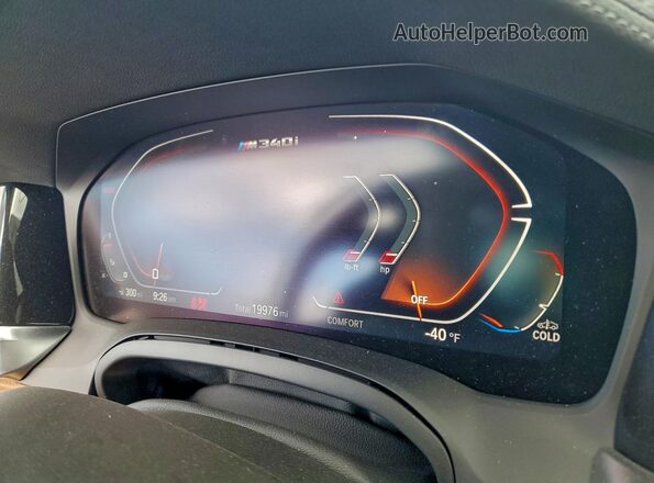 3MW5U9J09M8C02552 2021 BMW M3 White Vista del cuadro de instrumentos