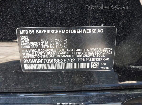 3MW69FF09R8E26702 2024 BMW 3 SERIES Black Engine compartment view