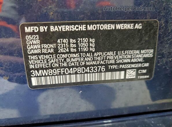 3MW89FF04P8D43376 2023 BMW OTHER Blue 