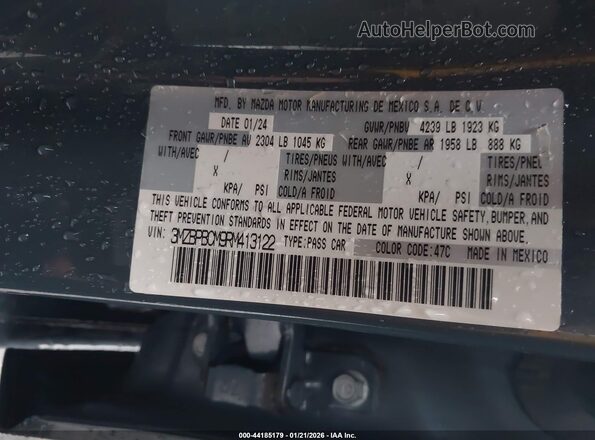 3MZBPBCM9RM413122 2024 MAZDA 3 Gray Widok komory silnika