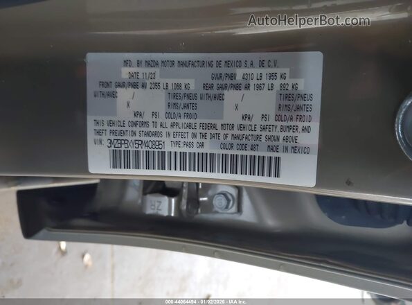 3MZBPBXY5RM408951 2024 MAZDA 3 Gray Շարժիչի բաժամունքի տեսք
