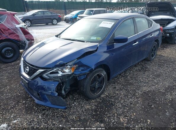 3N1AB7AP7JY291593 2018 NISSAN SENTRA Blue წინა მარცხენა ხედი სამი მეოთხედიდან