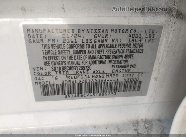 3N1AB8CV6RY285720 2024 NISSAN SENTRA Белый Вид подкапотного пространства