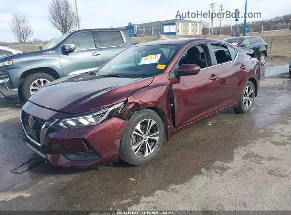3N1AB8CV9PY307772 2023 NISSAN SENTRA Maroon Առջևի ձախ երեք քառորդ տեսարան