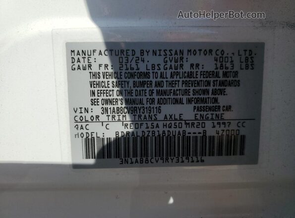 3N1AB8CV9RY319116 2024 NISSAN SENTRA White ძრავის განყოფილების ხედი