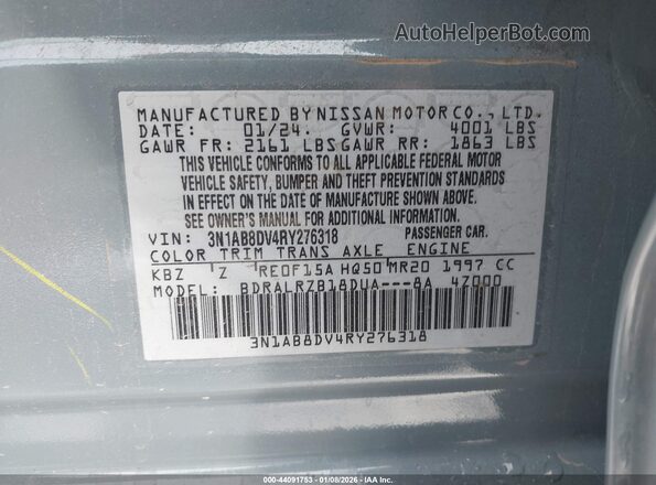 3N1AB8DV4RY276318 2024 NISSAN SENTRA Pewter ძრავის განყოფილების ხედი