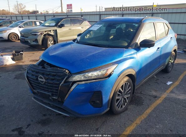 3N1CP5DV8PL535332 2023 NISSAN KICKS Blue Передня ліва чверть