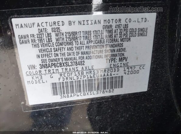 3N8AP6CBXSL378482 2025 NISSAN KICKS Black Widok komory silnika