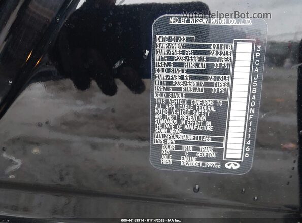 3PCAJ5BA0NF111466 2022 INFINITI QX50 Black Շարժիչի բաժամունքի տեսք