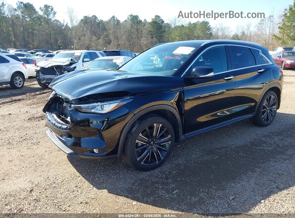 3PCAJ5BA4NF121367 2022 INFINITI QX50 Black Առջևի ձախ երեք քառորդ տեսարան