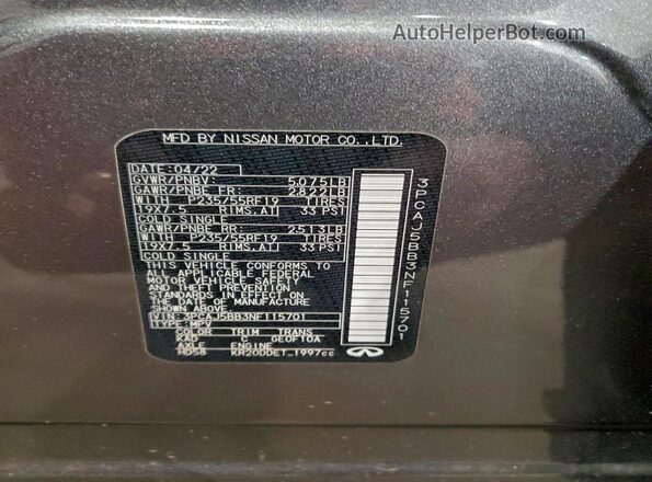 3PCAJ5BB3NF115701 2022 INFINITI QX50 Silver Панорамний вид салону 360°