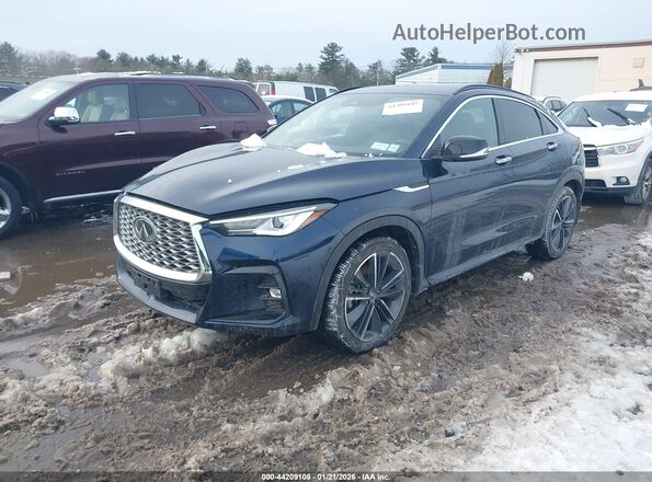 3PCAJ5JR0SF101443 2025 INFINITI QX55 Blue წინა მარცხენა ხედი სამი მეოთხედიდან