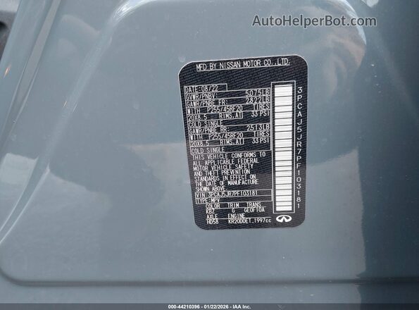 3PCAJ5JR7PF103181 2023 INFINITI QX55 Light Blue Вид підкапотного простору