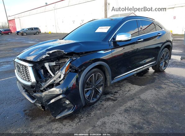 3PCAJ5L32NF103739 2022 INFINITI QX55 Black წინა მარცხენა ხედი სამი მეოთხედიდან