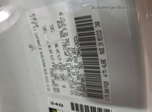 3TYJDAHN2RT008131 2024 TOYOTA TACOMA White ძრავის განყოფილების ხედი