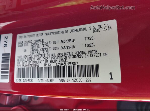 3TYLB5JN4RT057069 2024 TOYOTA TACOMA Red 