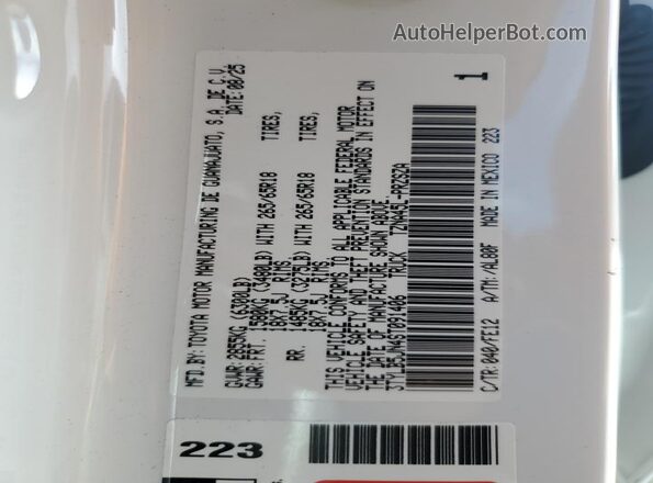 3TYLB5JN4ST091406 2025 TOYOTA LE Белый Вид подкапотного пространства