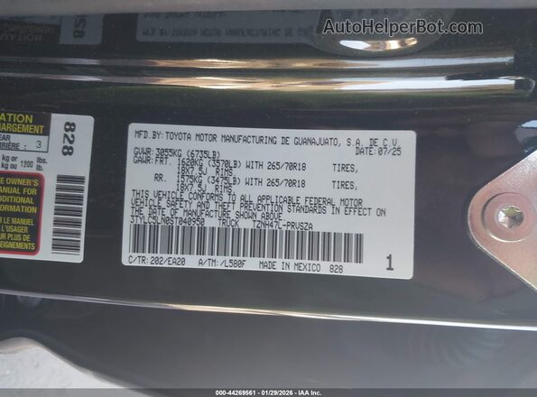 3TYLC5LN0ST040950 2025 TOYOTA TACOMA HYBRID Black Engine compartment view