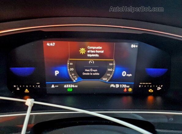 3VV3B7AX7NM090281 2022 VOLKSWAGEN TIGUAN Белый Вид щитка приборов