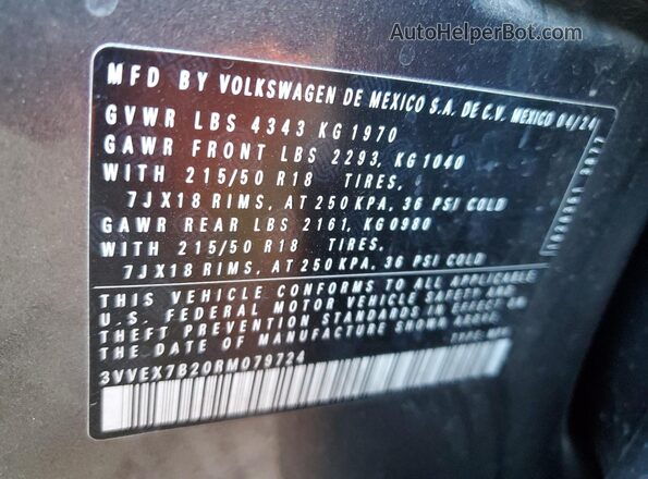 3VVEX7B20RM079724 2024 VOLKSWAGEN TAOS Синий 