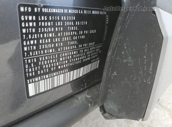 3VVMR7RM3SM029435 2025 VOLKSWAGEN TIGUAN Gray 