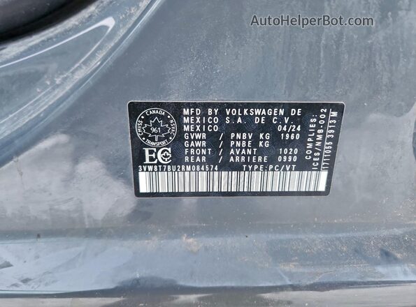 3VW8T7BU2RM084574 2024 VOLKSWAGEN JETTA Серый Вид подкапотного пространства