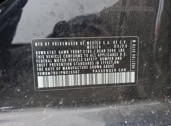 3VWBM7BU9PM024386 2023 VOLKSWAGEN JETTA Черный Вид подкапотного пространства